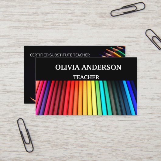 leraar | Visitekaartjes met gesprekspartners (Voorkant / Achterkant in situ)