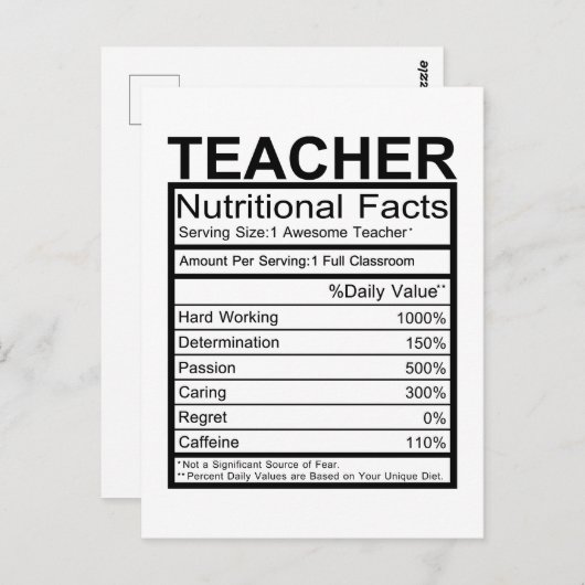 Leraar Voedingsfeit Briefkaart (Voorkant / Achterkant)