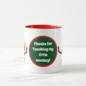 Leraar voegt bericht kleine aap koffie-mok toe mok (Midden)