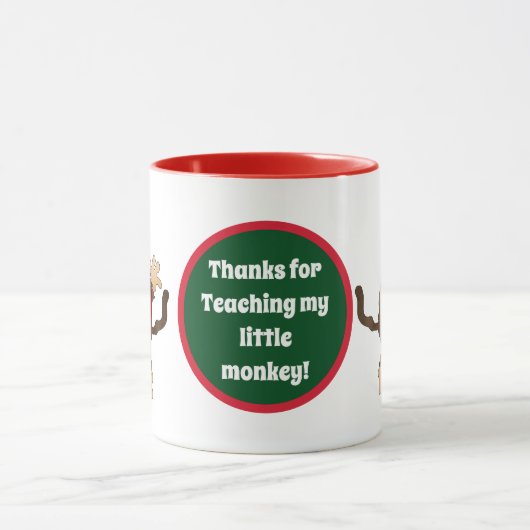 Leraar voegt bericht kleine aap koffie-mok toe mok (Midden)