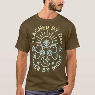 Leraar voor dagengamer bij nachtelijk vervormd ont t-shirt
