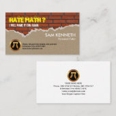 Leraar voor Wiskunde van een brick-muur Visitekaartje (Voorkant / Achterkant)