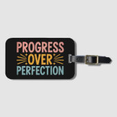 Leraar Vooruitgang Over Perfectie Terug naar Schoo Bagagelabel (Voorkant (horizontaal))