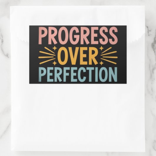 Leraar Vooruitgang Over Perfectie Terug naar Schoo Rechthoekige Sticker (Tas)