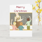 **LERAAR** VROLIJK KERSTFEEST KAART (Gele Bloem)