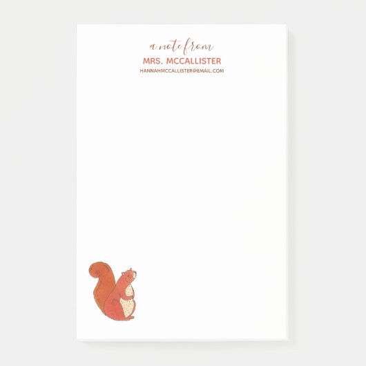 Leraar-waardebepaling Cute Squirrel Herinder Post-it® Notes (Voorkant)