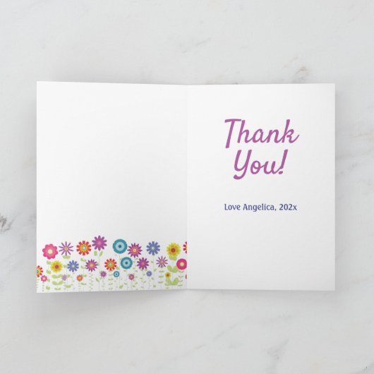 Leraar waardering als leraren bloemen waren bedankkaart (Binnen)