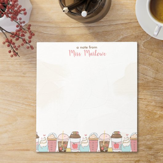 Leraar waardering Apple koffie gepersonaliseerd Notitieblok