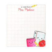 Leraar waardering Apple potlood papier geruit Notitieblok (Voorkant)