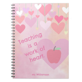 Leraar Waardering Bedankt Apple Hart Monogram Notitieboek