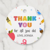 Leraar Waardering Bedankt Ronde Bedankjes Labels (Voorkant)