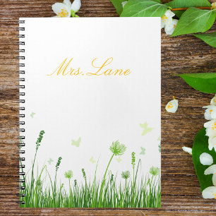 Leraar waardering Boho Bloemen Notitieboek