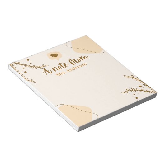 Leraar waardering Boho botanische douane Notitieblok (Schuin)