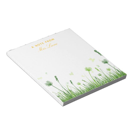 Leraar waardering Boho Floral Notitieblok (Schuin)