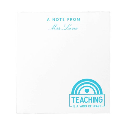 Leraar waardering Boho Rainbow Notitieblok (Voorkant)