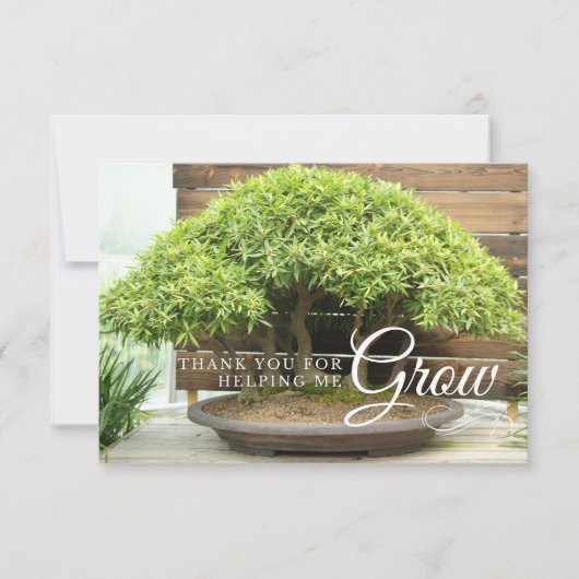 Leraar Waardering Bonsai Boom Dank u kaart (Voorkant)