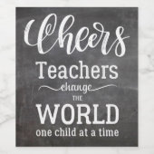 Leraar waardering citaat krijtbord wijn etiket (Enkel label)