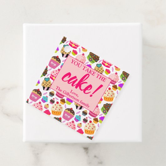 Leraar waardering Cupcake U neemt de taart Bedankjes Labels (In situ)