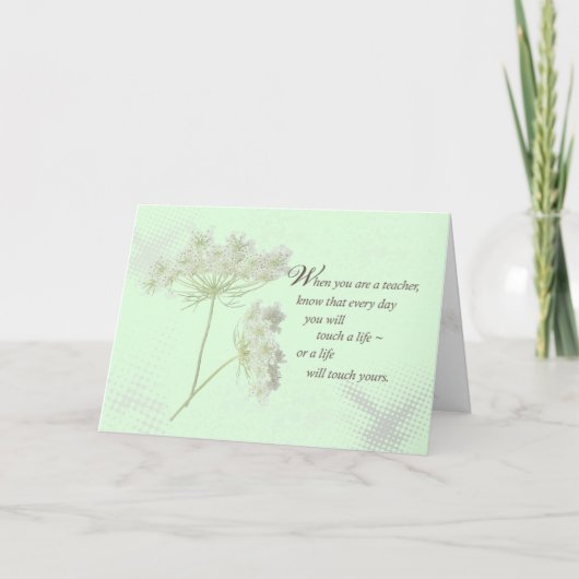 Leraar Waardering Dag Wildbloemen Dank u Bedankkaart (Voorkant)