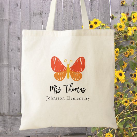 Leraar Waardering Dank je Leraar Vlinder Tote Bag