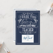 Leraar Waardering Dank u Cadeau Kaart Houder (Voorkant / Achterkant in situ)