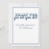 Leraar Waardering Dank u Cadeau Kaart Houder (Achterkant)