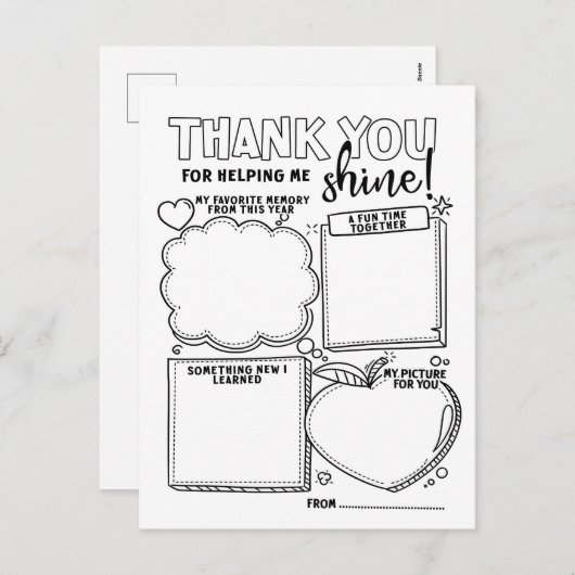 Leraar waardering dank u kleurstof feestdagenkaart (Voorkant / Achterkant)