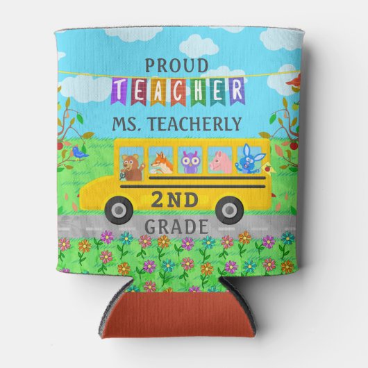 Leraar waardering dank u | Leuke busdieren Blikjeskoeler (Voorkant)