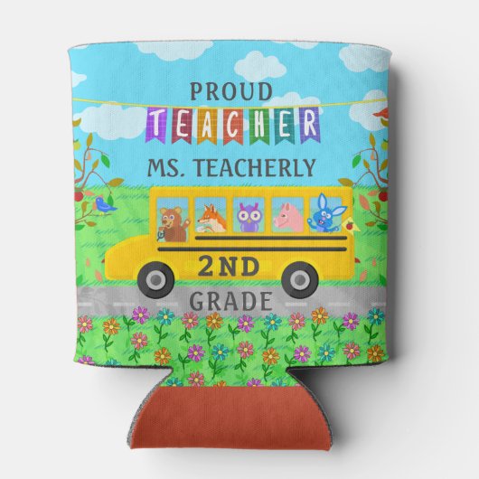 Leraar waardering dank u | Leuke busdieren Blikjeskoeler (Achterkant)