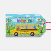 Leraar waardering dank u | Leuke busdieren Cadeaulabel (Voorkant (Horizontaal))