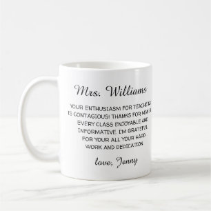 Leraar waardering dank u moderne minimalist koffiemok
