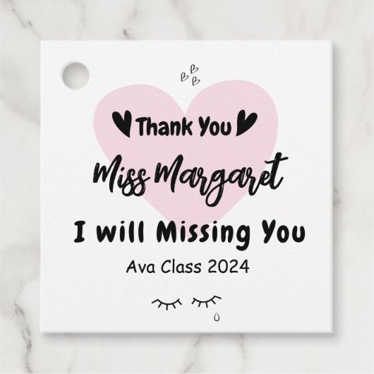 Leraar waardering Dank u School Custom Bedankjes Labels (Voorkant)