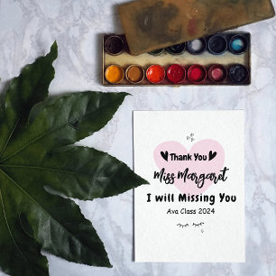 Leraar waardering Dank u School Custom Bedankkaart