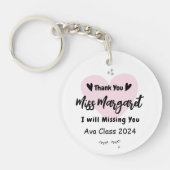 Leraar waardering Dank u School Custom Sleutelhanger (Voorkant)