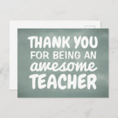 Leraar waardering dank u schoolbord briefkaart (Voorkant / Achterkant)