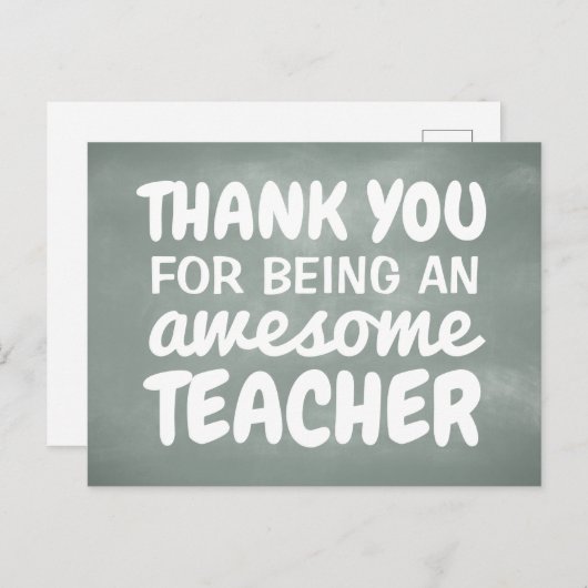 Leraar waardering dank u schoolbord briefkaart (Voorkant / Achterkant)