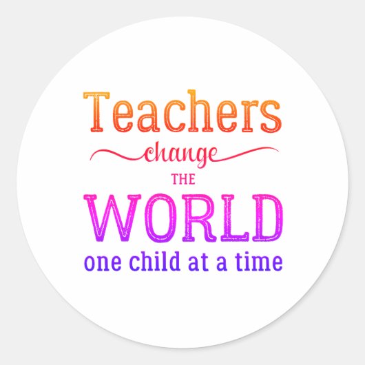 Leraar waardering eenvoudige typografie citaat ronde sticker (Voorkant)