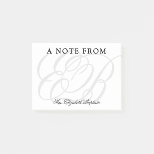 Leraar waardering Elegant Classic Post-it® Notes (Voorkant)