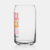 Leraar waardering gepersonaliseerd met naam retro blikvorm glas (Links)