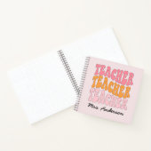 Leraar waardering gepersonaliseerd met naam retro notitieboek (Binnen)