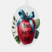 Leraar Waardering Gepersonaliseerde Appels en Boge Metalen Ornament (Voorkant Rechts)