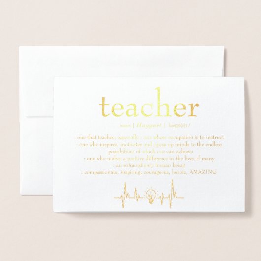 Leraar Waardering Gepersonaliseerde Gold Folie Folie Kaarten (Voorkant met envelop)