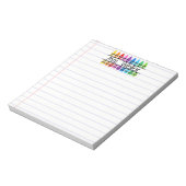 Leraar waardering gepersonaliseerde krijt gevoerd notitieblok (Linkerzijde)