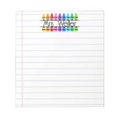 Leraar waardering gepersonaliseerde krijt gevoerd notitieblok (Voorkant)