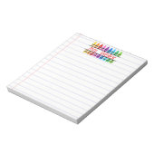 Leraar Waardering Gepersonaliseerde rode kleurpotl Notitieblok (Linkerzijde)