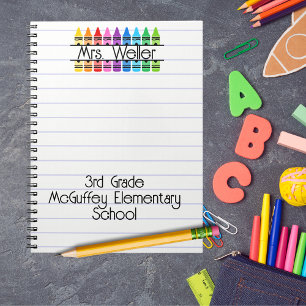 Leraar Waardering Gepersonaliseerde rode kleurpotl Notitieboek