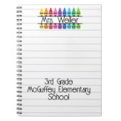 Leraar Waardering Gepersonaliseerde rode kleurpotl Notitieboek (Voorkant)