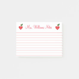Leraar waardering gepersonaliseerde schattige hart post-it® notes