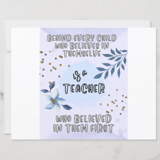 Leraar waardering Gift . (Achterkant)