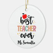 Leraar Waardering Gift Beste Leraar Naam Keramisch Ornament (Links)